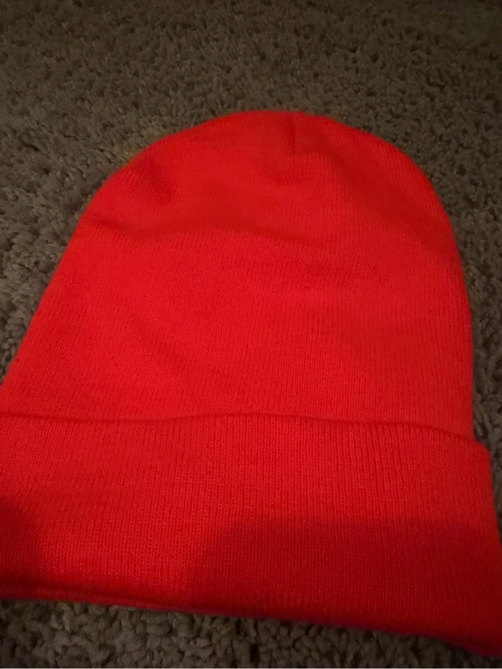 Carhartt Neon Orange Cuffed Beanie with Logo Patch